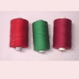 3 x large reels of Christmas coloured sewing cottons - red and green.