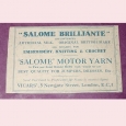Old advertising label - Salome Brilliante motor yarn - N10